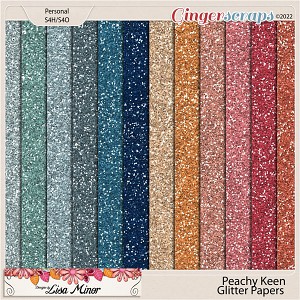 Peachy Keen Glitter Papers from Designs by Lisa Minor