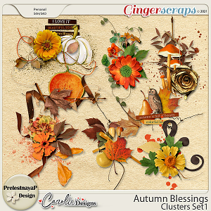 Autumn blessings Clusters Set1 by PrelestnayaP Design and CarolW Designs