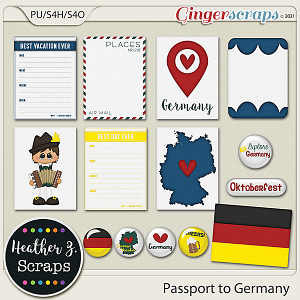 Passport to Germany JOURNAL CARDS & FLAIRS by Heather Z Scraps