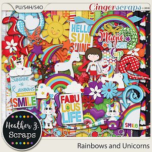 Rainbows and Unicorns FULL KIT by Heather Z Scraps