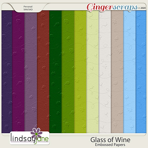 Glass of Wine Embossed Papers by Lindsay Jane