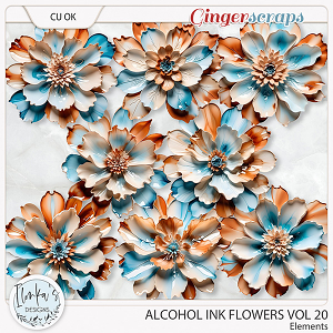CU Alcohol Ink Flowers Vol 20 by Ilonka's Designs