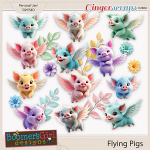 Flying Pigs by BoomersGirl Designs