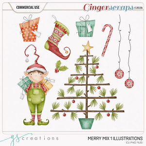 Merry Mix 1 Illustrations (CU) by GS Creations