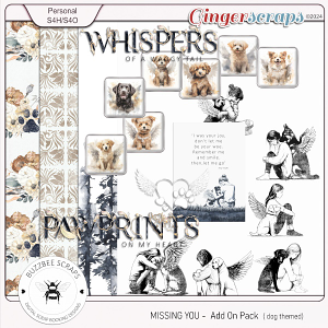 Buzzbee Scraps: Missing You Add On Pack - Dog Themed