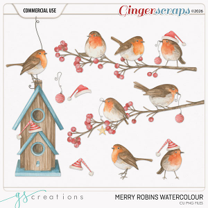 Merry Robins Watercolour (CU) by GS Creations