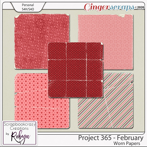 Project 365 - February Worn Papers by Scrapbookcrazy Creations