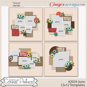 #2024 June -  12x12 Templates (CU Ok) by Connie Prince