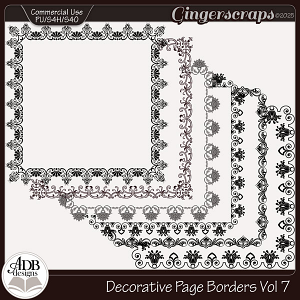 Decorative Page Borders Vol 07 by ADB Designs CU/PU