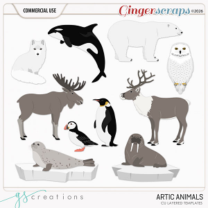 Artic Animals Layered Templates (CU) by GS Creations