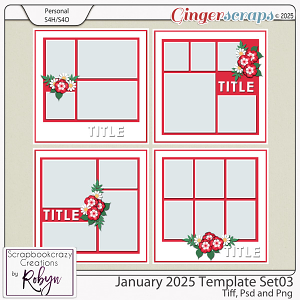 January 2025 Template Set 03 by Scrapbookcrazy Creations