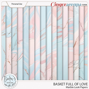 Basket Full Of Love Marble Look Papers by Ilonka's Designs 