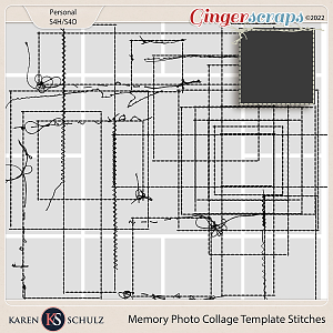 Memory Photo Collage Template Stitches by Karen Schulz