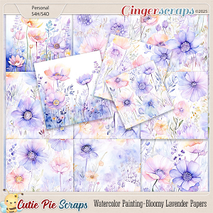 Watercolor Painting-Bloomy Lavender Papers
