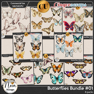 Butterflies {CU} Bundle #1 - by Neia Scraps