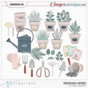 Growing Herbs Layered Templates (CU) by GS Creations