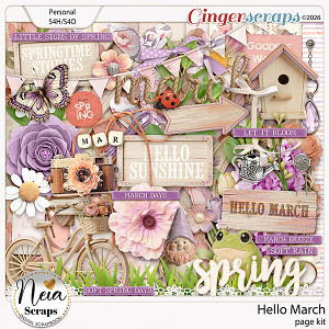 Hello March - Page Kit - by Neia Scraps