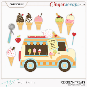Ice Cream Treats Layered Templates (CU) by GS Creations
