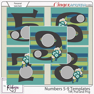 Numbers Templates 5-9 by Scrapbookcrazy Creations