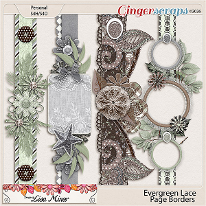 Evergreen Lace Page Borders from Designs by Lisa Minor