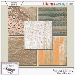 Forest Library Wood Papers by Scrapbookcrazy Creations