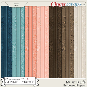 Music Is Life - Embossed Papers by Connie Prince