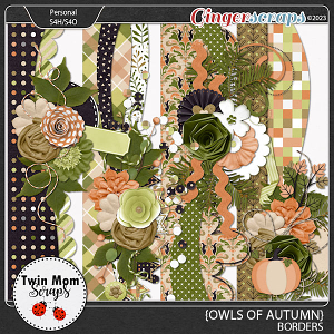 Owls of Autumn - BORDERS by Twin Mom Scraps