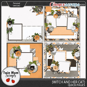 Witch and Her Cat - QUICK PAGES by Twin Mom Scraps