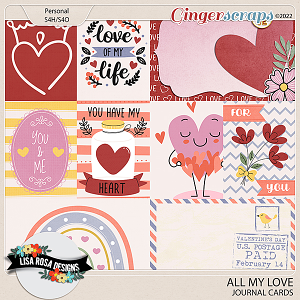 All My Love - Journal Cards by Lisa Rosa Designs