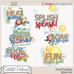 Pool Paradise - Word Art Pack by Connie Prince Pool Paradise - Word Art Pack by Connie Prince