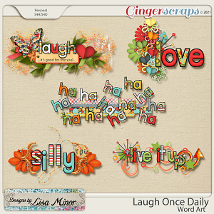 Laugh Once Daily Word Art from Designs by Lisa Minor