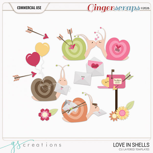 Love in Shells Layered Templates (CU) by GS Creations