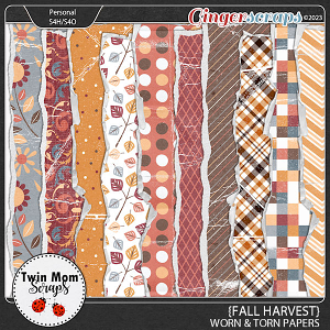 Fall Harvest - WORN & TORN PAPERS by Twin Mom Scraps