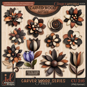CU & PU 216 ~ Carved Wood Series ~ Flowers