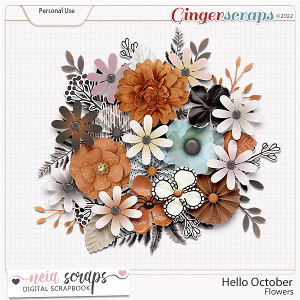 Hello October - Flowers - by Neia Scraps