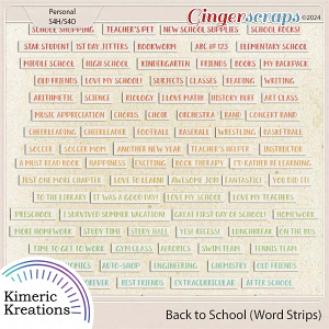 Back to School Word Strips by Kimeric Kreations