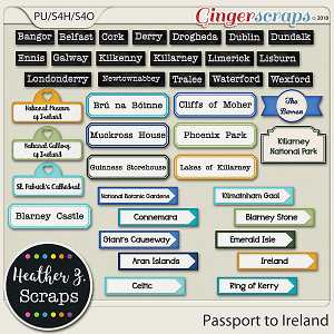 Passport to Ireland WORD BITS by Heather Z Scraps