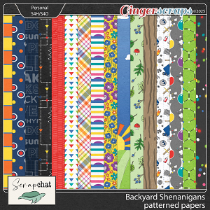 Backyard Shenanigans Patterned Papers by ScrapChat Designs
