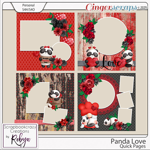 Panda Love Quick Pages by Scrapbookcrazy Creations