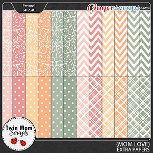 Mom Love - EXTRA PAPERS by Twin Mom Scraps