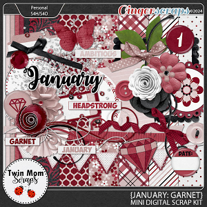 January: Garnet - MINI KIT by Twin Mom Scraps