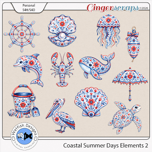 Coastal Summer Days Elements 2 by Wetfish Designs 