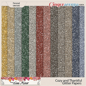 Cozy and Thankful Glitter Papers from Designs by Lisa Minor