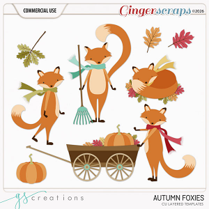Autumn Foxies Layered Templates (CU) by GS Creations