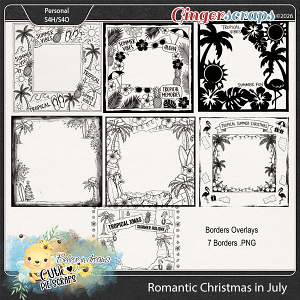 Romantic Christmas In July Borders Overlays