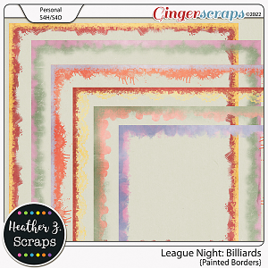 League Night: Billiards PAINTED BORDERS by Heather Z Scraps