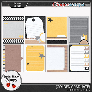 Golden Graduate - JOURNAL CARDS by Twin Mom Scraps