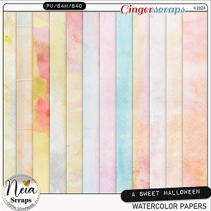 A Sweet Halloween - Watercolor Papers - by Neia Scraps