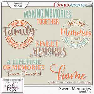 Sweet Memories Word Art by Scrapbookcrazy Creations 