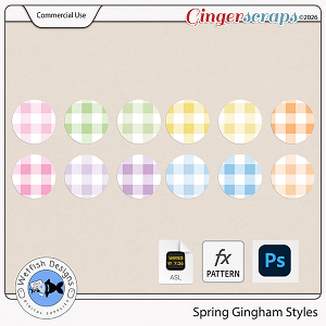CU Spring Gingham Layer Styles by Wetfish Designs